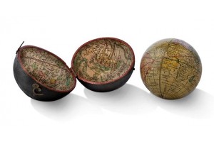Globe, Miniature, Terrestrial Pocket Globe in Celestial Case