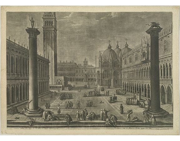 KILIAN, Christoph Gustav. - Veduta della Piazza di S. Marco dall' Orologgio. / Veduta della Piazzetta. / Veduto della Piazza di S. Marco in Venezia. KILIAN, Christoph Gustav. - Veduta della Piazza di S. Marco dall' Orologgio. / Veduta della Piazzetta. / Veduto della Piazza di S. Marco in Venezia.