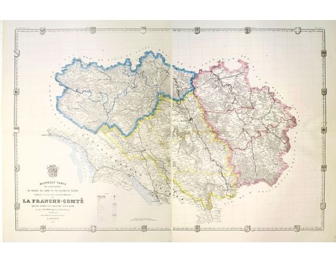 FOURNIER, Louis. - Nouvelle Carte des départements du Doubs, du Jura, et de la Haute Saône, formant, avant 1790, l'ancienne province de la Franche-Comté. FOURNIER, Louis. - Nouvelle Carte des départements du Doubs, du Jura, et de la Haute Saône, formant, avant 1790, l'ancienne province de la Franche-Comté.