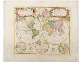 HOMANN HEIRS. -  Planiglobii Terrestris Mappa Universalis..  - Mappe-Monde qui represente les deux Hemispheres. . .