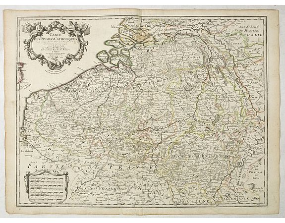 DELISLE, G . -  Carte Des Pays Bas Catholiques Dressée. . .