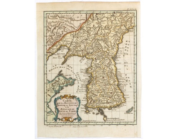 BELLIN, J.N. -  Carte de la province de Quan-tong, ou Lyau-tong et du Royaume de Kau-li. . .