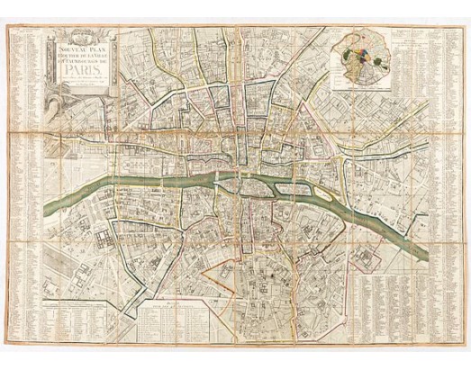 ESNAUTS et RAPILLY. -  Nouveau plan routier de la ville et faubourgs de Paris. 1791