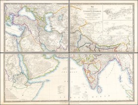 WYLDT, J. -  Map of the Countries lying between Turkey & Birmah, Comprising Asia Minor, Persia, India, Egypt & Arabia, and including the Black, Caspian & Red Seas . . . . 1841