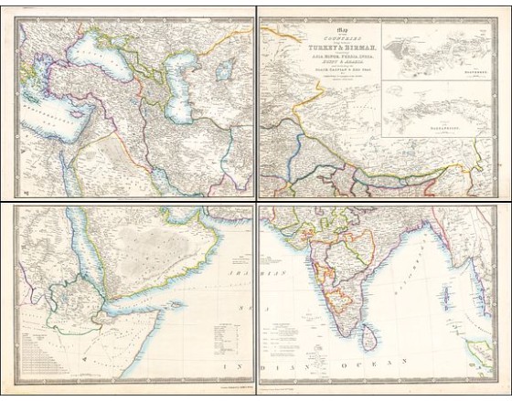 WYLDT, J. - Map of the Countries lying between Turkey & Birmah, Comprising Asia Minor, Persia, India, Egypt & Arabia, and including the Black, Caspian & Red Seas . . . . 1841 WYLDT, J. - Map of the Countries lying between Turkey & Birmah, Comprising Asia Minor, Persia, India, Egypt & Arabia, and including the Black, Caspian & Red Seas . . . . 1841