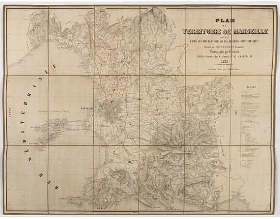 MITTENHOFF, A. -  Plan du territoire de Marseille dressé d'après les documens obtenus des diverses administrations.