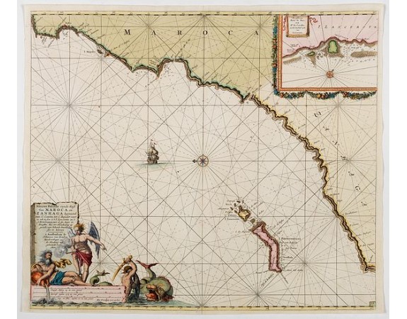 VAN KEULEN, J. -  Nieuwe Pascaert vande Kust van MAROCA en Zanhaga beginnend…