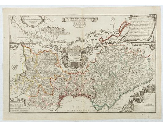 DE FER, N. / BENARD. -  Le Canal Royal de la Languedoc… - Le Gouvernement general de Languedoc divisé en haut es bas Languedoc et Sevennes…