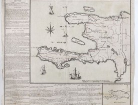 R.D.B. -  Carte des postes aux lettres de la partie française de l'isle de Saint-Domingue.