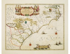 BLAEU, W. -  Virginiae Partis Australis, et Floridae Partis Orientalis. BLAEU, W. -  Virginiae Partis Australis, et Floridae Partis Orientalis.