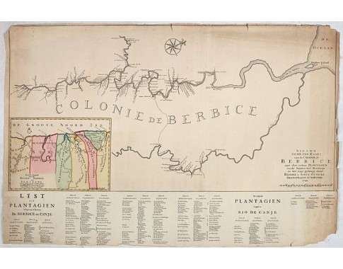 OTTENS, R. / J. - Nieuwe...kaart van de colonie Berbice.. OTTENS, R. / J. - Nieuwe...kaart van de colonie Berbice..