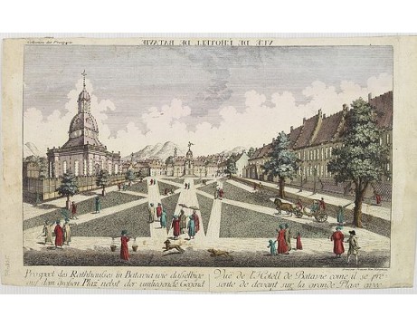 PROBST, G.B. - Vue de L'Hotel de Batavie.. PROBST, G.B. - Vue de L'Hotel de Batavie..