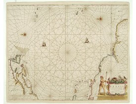 DONCKER, H. -  Pascaerte van Brazil en NieuNederlandt van Cuorvo en Flores DONCKER, H. -  Pascaerte van Brazil en NieuNederlandt van Cuorvo en Flores