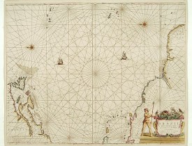 DONCKER, H. -  Pascaerte van Brazil en NieuNederlandt van Cuorvo en Flores