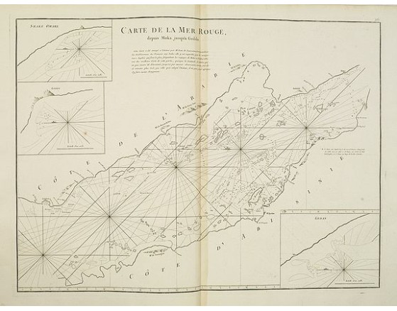 APRES DE MANNEVILLETTE, J-B. N. d'. - Carte de la Mer Rouge.. APRES DE MANNEVILLETTE, J-B. N. d'. - Carte de la Mer Rouge..