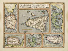 ORTELIUS, A. -  Sardinia / Sicilia.. / Corfu / Zerbi.. / Elba / Malta..