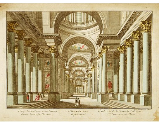 DAUMONT. - L'Interieur de la Nouvelle Eglise de Ste. Genevieve de Paris. DAUMONT. - L'Interieur de la Nouvelle Eglise de Ste. Genevieve de Paris.