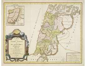 DE L'ISLE/ DEZAUCHE. -  Carte de La Terre Sainte ou des douze tribus d'Israel..