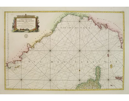 DEPOT DE LA MARINE - Carte réduite du Golphe de Genes.. DEPOT DE LA MARINE - Carte réduite du Golphe de Genes..