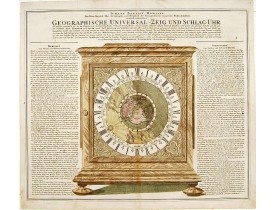 HOMANN, J.- B. -  Geographische Universal-Zeig und Slag-Uhr.