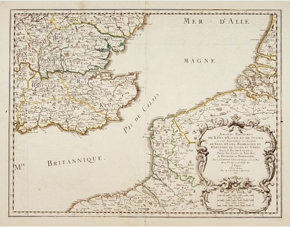 SANSON, N./ MARIETTE, P. - Anciens Royaumes de Kent, d'Essex, et de Sussex.. SANSON, N./ MARIETTE, P. - Anciens Royaumes de Kent, d'Essex, et de Sussex..