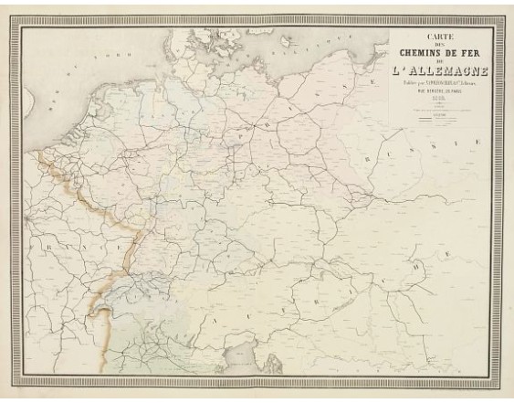NAPOLEON CHAIX. - Carte des Chemins de fer de l'Allemagne. NAPOLEON CHAIX. - Carte des Chemins de fer de l'Allemagne.