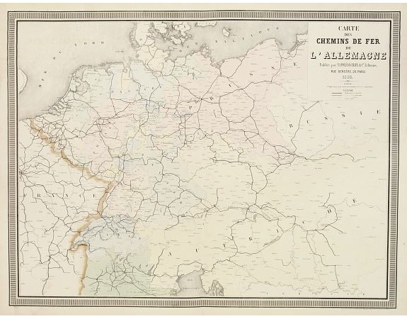NAPOLEON CHAIX. -  Carte des Chemins de fer de l'Allemagne.