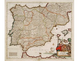 DANCKERTS, J. -  Accuratissima Totius Regni Hispaniae tabula.. DANCKERTS, J. -  Accuratissima Totius Regni Hispaniae tabula..