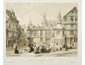 CHAPUY. -  Place et fontaine de la Pucelle à Rouen.