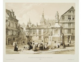 CHAPUY. -  Place et fontaine de la Pucelle à Rouen.