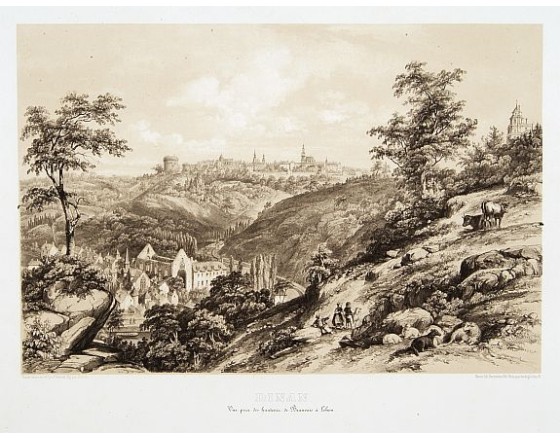 BENOIST, F. - Dinan. Vue prise des hauteurs de Beauvais à Lehon.
