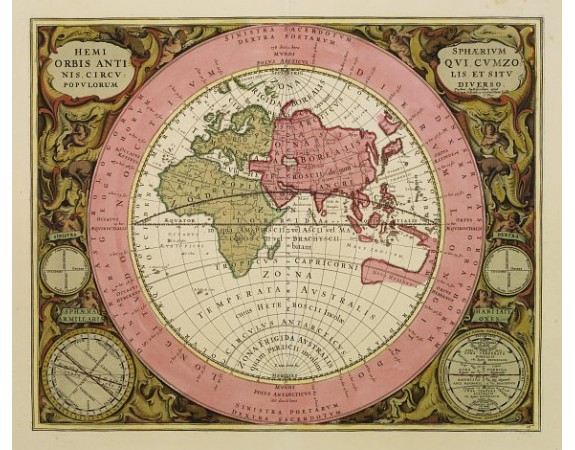 CELLARIUS, A. / SCHENK, P. -  Hemisphaerium Orbis Antiqui cumzonis circulis ..