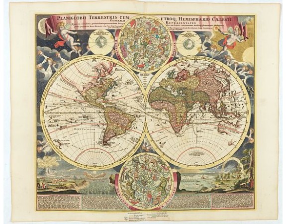 HOMANN,J.B. -  Planiglobii Terrestris Cum Utroq Hemisphaerio..
