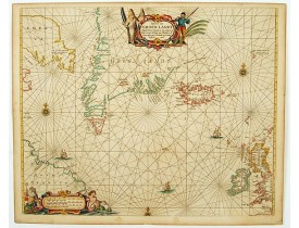 GOOS,P. -  Pascaerte van Groen-landt. Ysland, Straet-Davids.. GOOS,P. -  Pascaerte van Groen-landt. Ysland, Straet-Davids..
