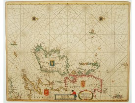 GOOS,P. -  Paskaarte om Achter Yrlandt om te Zeylen van Hitlant tot.. GOOS,P. -  Paskaarte om Achter Yrlandt om te Zeylen van Hitlant tot..