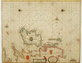 GOOS,P. -  Paskaarte om Achter Yrlandt om te Zeylen van Hitlant tot..