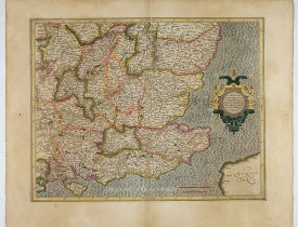 MERCATOR,G./ HONDIUS,J. -  Warwicum Northamtonia Huntingdonia Cantabrigia..