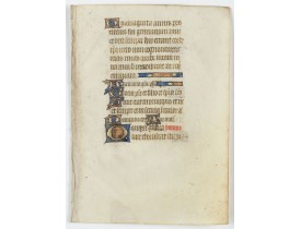 PSALTER -  Leaf from a manuscript Psalter, written on vellum.