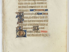 PSALTER -  Leaf from a manuscript Psalter, written on vellum.