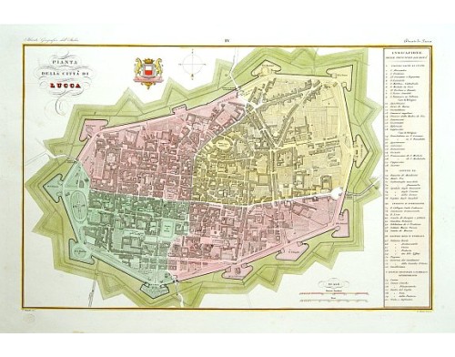 STANGHI, V. - Pianta della citta di Lucca. STANGHI, V. - Pianta della citta di Lucca.