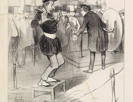 DAUMIER, H. -  Les plaisirs des Champs-Elysées. Un guerrier electrisé. Le Physicien: tel est…