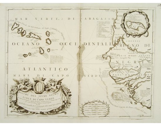 CORONELLI, V.M. - Bocche del Fiume Negro et Isole di Capo Verde. CORONELLI, V.M. - Bocche del Fiume Negro et Isole di Capo Verde.