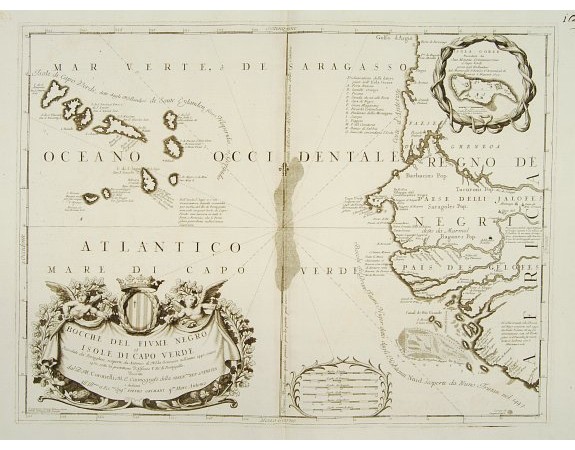 CORONELLI, V.M. - Bocche del Fiume Negro et Isole di Capo Verde. CORONELLI, V.M. - Bocche del Fiume Negro et Isole di Capo Verde.