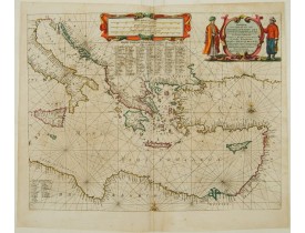 JANSSONIUS, J. -  Pascaarte van't Oostelyckste .. Middelansche Zee.. JANSSONIUS, J. -  Pascaarte van't Oostelyckste .. Middelansche Zee..