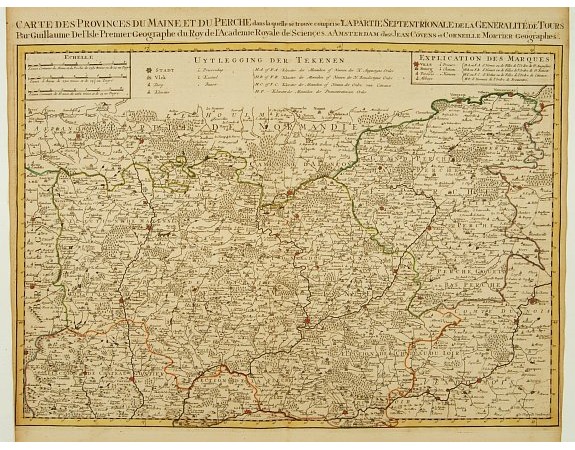 COVENS, J. / MORTIER, C. - Carte Des Provinces Du Maine et Du Perche dans la quelle.. COVENS, J. / MORTIER, C. - Carte Des Provinces Du Maine et Du Perche dans la quelle..