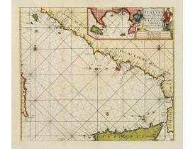 KEULEN, J. VAN -  Paskaart der Zeekusten van Italien Tusschen Piombino en C. dell Arme Met de Noord-kust van 't Eylandt Sicilia..