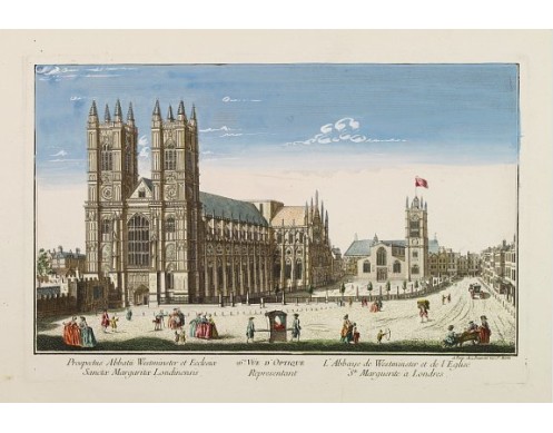 DAUMONT. - 26e Vüe d'Optique Representant L'Abbaye de Westminster et de l'Eglise Ste. Marguerite à Londres. DAUMONT. - 26e Vüe d'Optique Representant L'Abbaye de Westminster et de l'Eglise Ste. Marguerite à Londres.