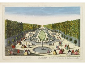 ANONYME. -  Vue d'Optique Representant La Salle des Festins dans les Jardins de Versailles.
