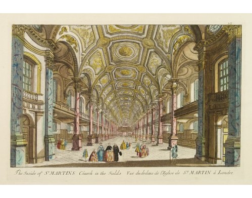 ANONYME. -  Vuë du dedans de l'Eglise de St. Martin à Londres.