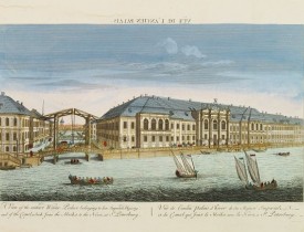 ANONYME. -  Vuë de l'ancien Palais d'hiver de sa Majesté Imperiale et du Canal qui Joint la Moika avec la Neva, a St. Petersburg.